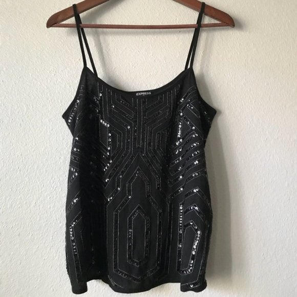 Express | NWT Sequin Split Back Tank - Picture 2 of 9